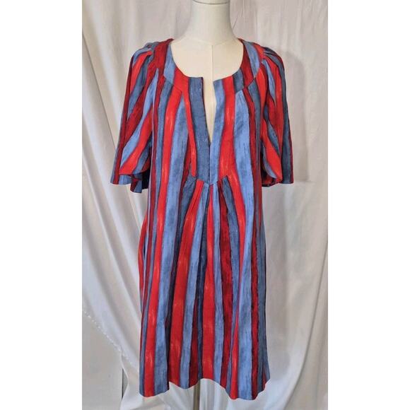 New Pomander Place Tuckernuck Painterly Stripe Colorful Shift Tunic Dress Small - Picture 3 of 9